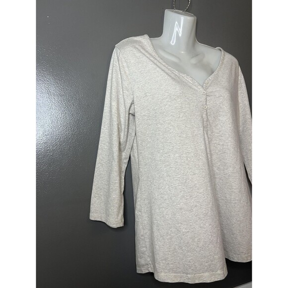 Copper Fit Shirt Womens Medium Gray Replenish Henley 3/4 Sleeve Athletic Top - Picture 2 of 6